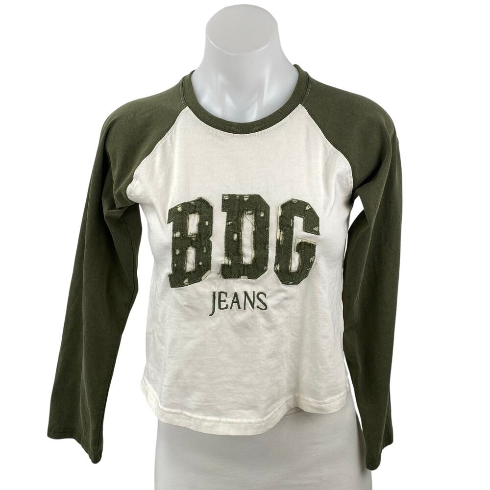 Urban Outfitters BDG Women's Graphic Crew Neck Long Sleeve Crop T-Shirt Top Sz M